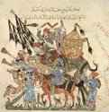 Макам аль-Харири, караван паломников (тридцать первый макам). 1237 - 25,3 x 26,7 см Бумага Ближний Восток Париж. Национальная библиотека Книжная миниатюра